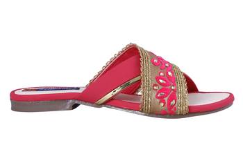 Synthetic stylish fancy Pink Flat Sandals For women 2