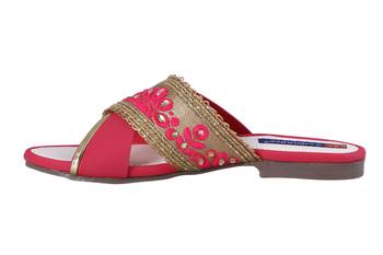 Synthetic stylish fancy Pink Flat Sandals For women 3