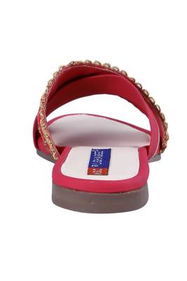 Synthetic stylish fancy Pink Flat Sandals For women 4