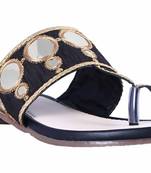 Synthetic stylish fancy Black Flat Sandals For women