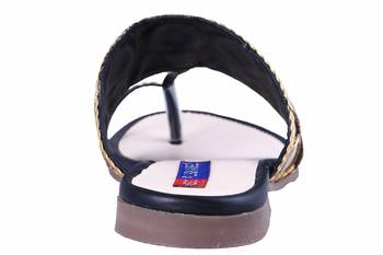 Synthetic stylish fancy Black Flat Sandals For women 4