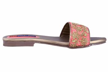 Synthetic stylish fancy Pink Flat Sandals For women 2