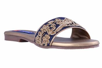 stylish fancy Blue Flat Sandals For women 1