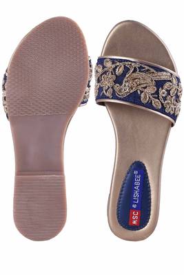 stylish fancy Blue Flat Sandals For women 5