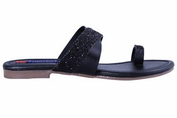 stylish fancy Black Flat Sandals For women 2