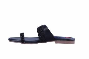 stylish fancy Black Flat Sandals For women 3