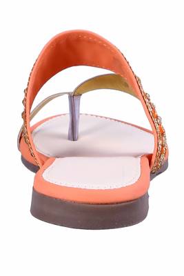 Synthetic stylish fancy Orange Flat Sandals For women 4