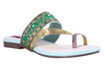 stylish fancy Green Flat Sandals For women 1
