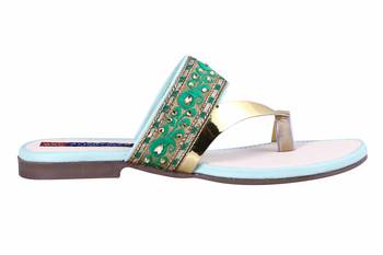 stylish fancy Green Flat Sandals For women 2