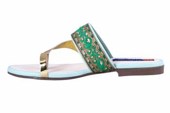 stylish fancy Green Flat Sandals For women 3