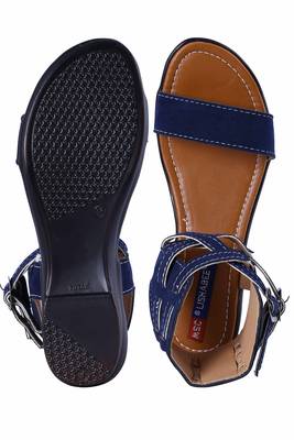 stylish fancy Blue Flat Sandals For women 5