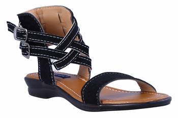 stylish fancy Black Flat Sandals For women 1