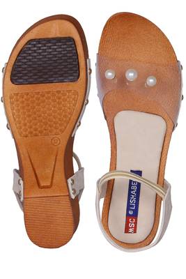 Women beige Sandals 5