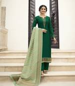 Green Embroidered Satin Salwar