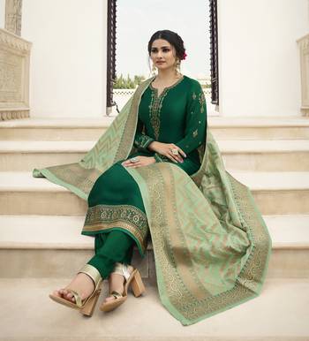 Green Embroidered Satin Salwar 2