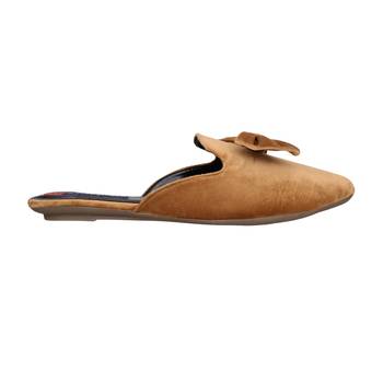 Women brown slip on  flats mules 2