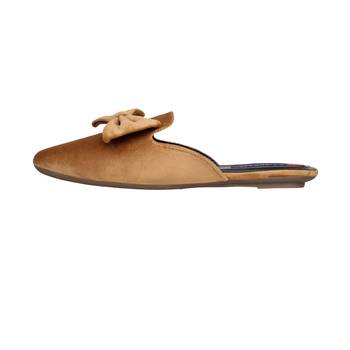 Women brown slip on  flats mules 3