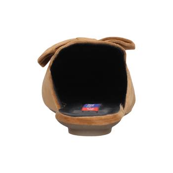 Women brown slip on  flats mules 4