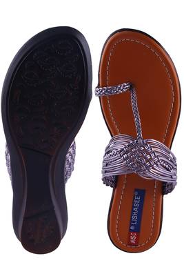 Women one toe  Grey Flats 5