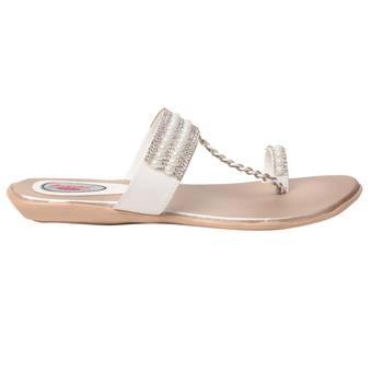Women white one toe  Flat sandals 2