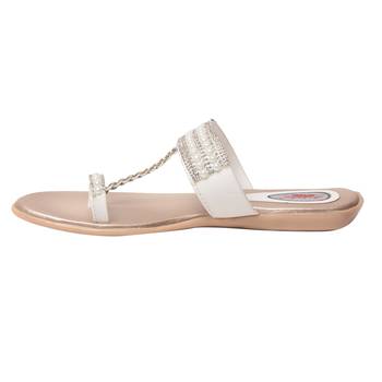 Women white one toe  Flat sandals 3