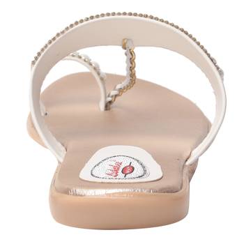 Women white one toe  Flat sandals 4