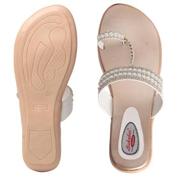 Women white one toe  Flat sandals 5