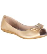 Women  Gold  slip on flat sandals
