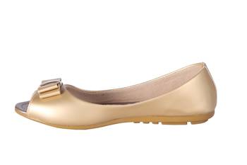 Women  Gold  slip on flat sandals 3