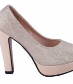Women-Gold-platform pumps