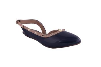 Women  Blue flat sandals back strap 1