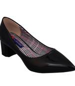 Women pink  colored block heel slip on pumps