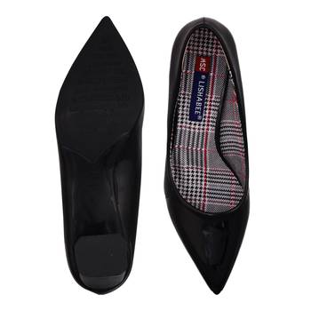 Women pink  colored block heel slip on pumps 5