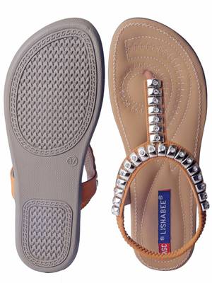 Women Synthetic brown colored back strap  Sandals 5