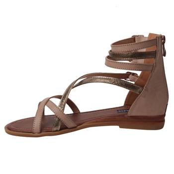 women beige  closed back  flat sandals 3