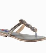 Women Synthetic grey toe separator Sandals