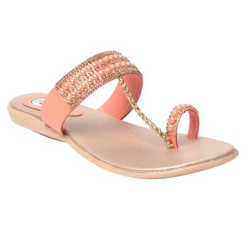 Women Synthetic Peach sandal 1