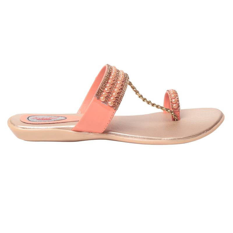Women Synthetic Peach sandal