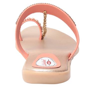Women Synthetic Peach sandal 4