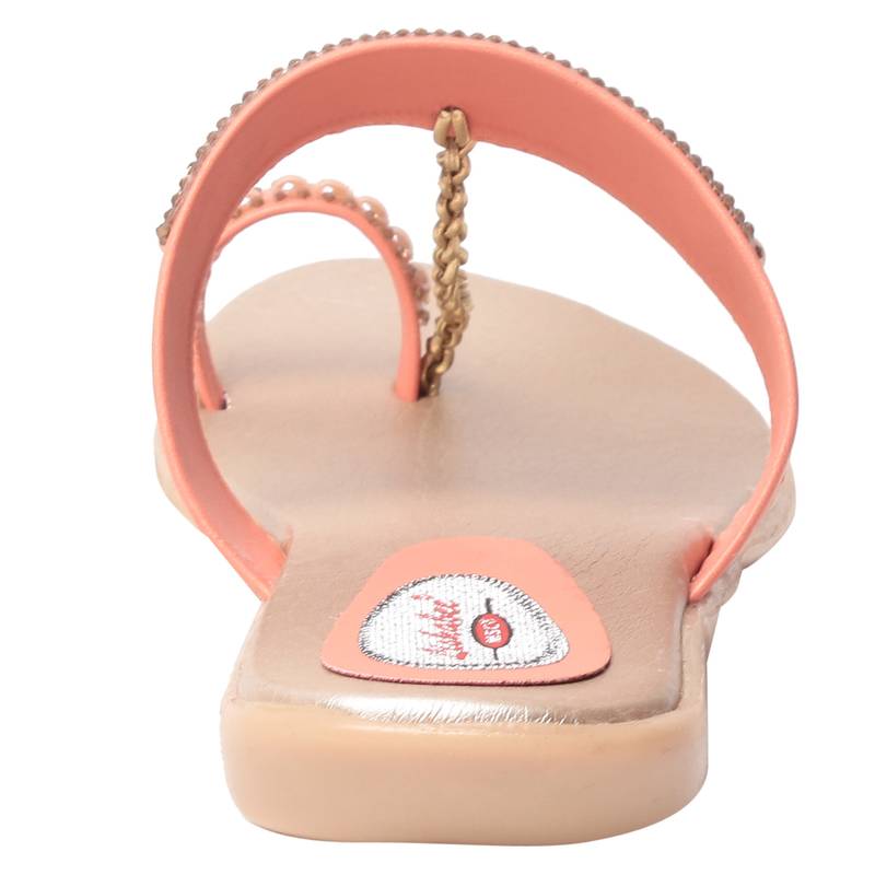 Women Synthetic Peach sandal