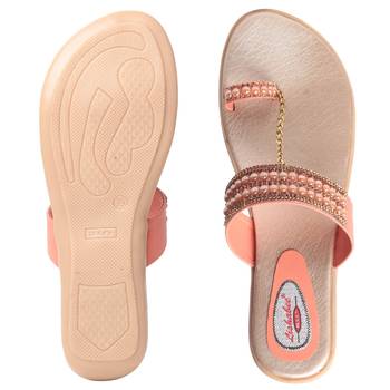 Women Synthetic Peach sandal 5