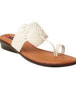 Women Synthetic White sandal