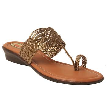 Women Synthetic Copper sandal 1