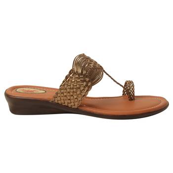 Women Synthetic Copper sandal 2