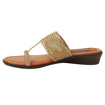 Women Synthetic Gold sandal 3
