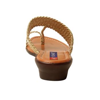 Women Synthetic Gold sandal 4