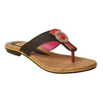 Women Synthetic Black sandal 1