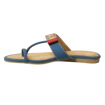 Women Synthetic Blue sandal 3