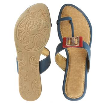 Women Synthetic Blue sandal 5