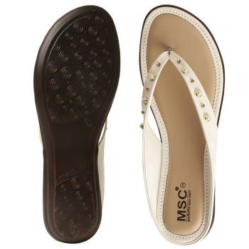 Women Synthetic White sandal 5